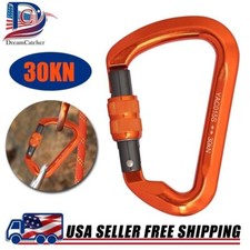 30KN Auminum Locking Climbing Carabiner Screwgate Outdoor Caving Clip D Large