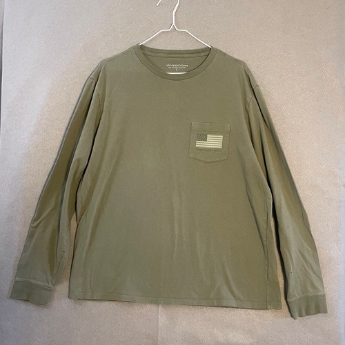 Vineyard Vines Mens Long Sleeve American Flag T-Shirt Size Large