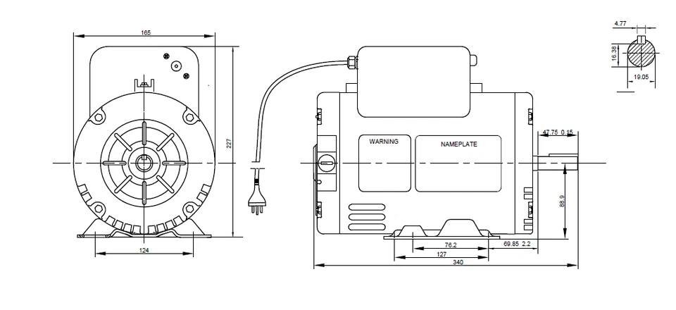 2.2kw 3hp 3/4" 19mm compressor Electric Motor Single phase Imperial 2850rpm H56 - Image 4 of 4