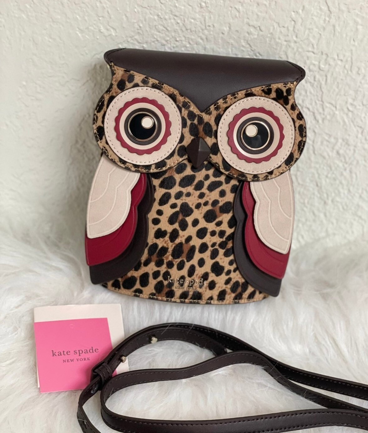 Kate spade blinx leopard 3d owl crossbody 