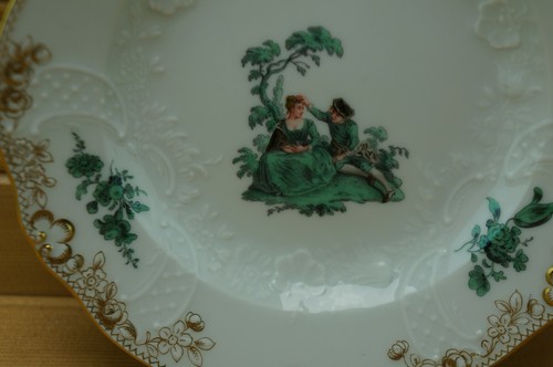 Meissen Green Watteau #6 Bread & Butter Plate, 6 1/8" #3702 - Picture 7 of 10