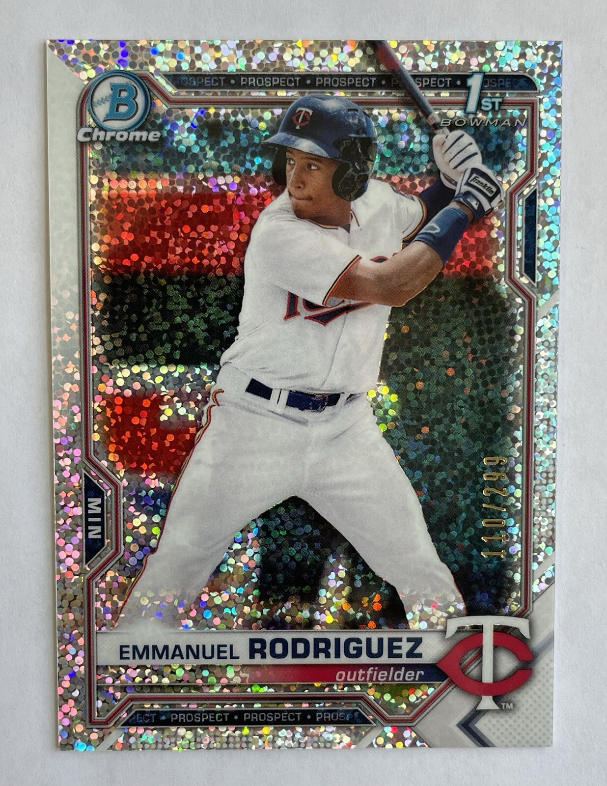 2021 Bowman Chrome #BCP-207 Emmanuel Rodriguez 1st Speckle Refractor /299 Twins