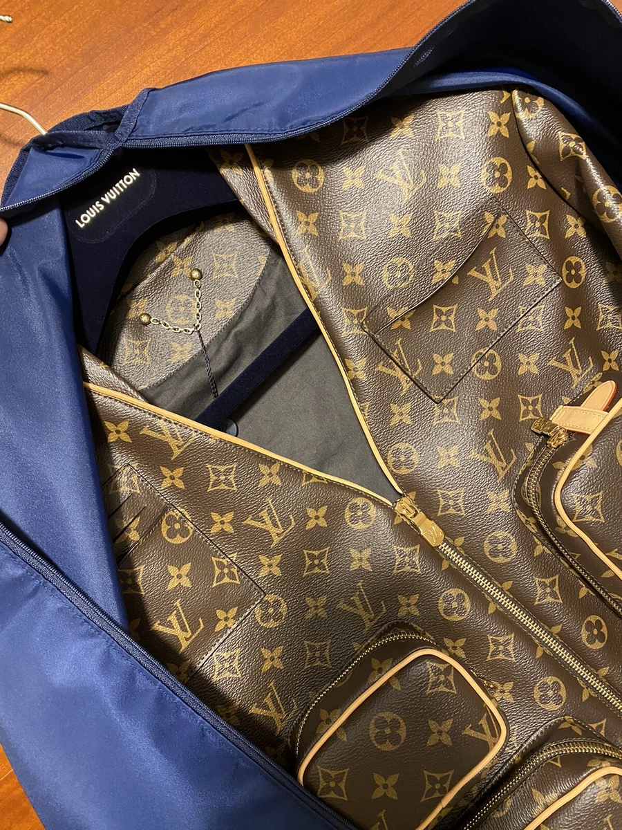 Louis Vuitton Monogram Brown Admiral Leather Jacket 1A5Q6C Size 50  