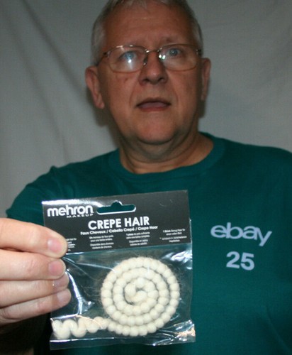 Crepe Hair teatral escenario barba bigote cara peluca disfraz TV especial FX Mehron - Imagen 39 de 39