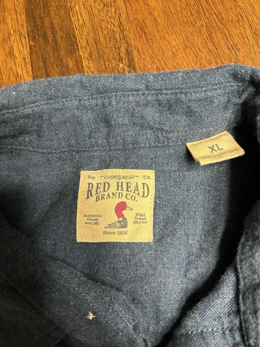 Redhead Flannel Shirt Adult XL Blue Button Up Long Sleeve Casual Cotton Mens - Picture 2 of 2