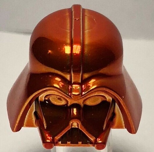 LEGO DARTH VADER HELMET CHROME ORANGE GENUINE CUSTOM BEST QUALITY MONOCHROME - Picture 6 of 11