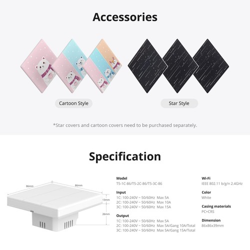 SONOFF T5 Smart WiFi Wall Panel LED Light Touch Switch Voice Remote Control - Picture 16 of 28