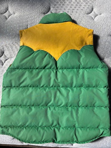 RRL RALPH LAUREN DOWN VEST MEN COLOR MULTICOLOR MATERIAL LEATHER SIZE M USED - Picture 5 of 5