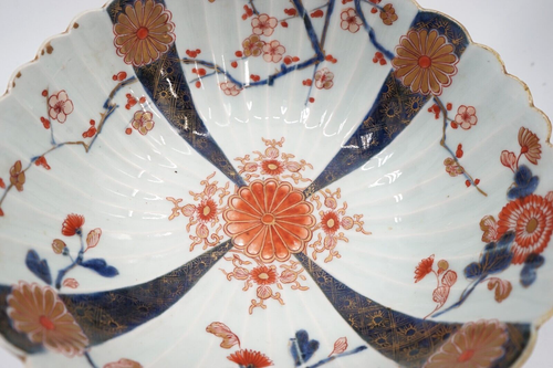 Japanische Edo Imari 17./18. Jahrhundert Melone gerippt Schale 9 Zoll Durchmesser - Bild 4 von 9