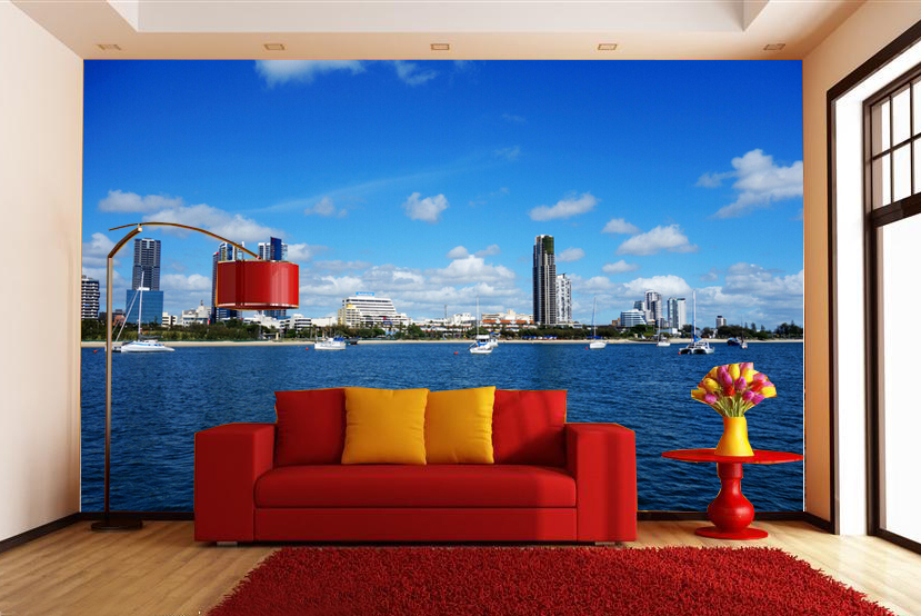 3D bluee Sea City Wall Paper Wall Print Decal Wall Deco Indoor wall Murals 3D bluee Sea City Wall Paper Wall Print Decal Wall Deco Indoor wall Murals