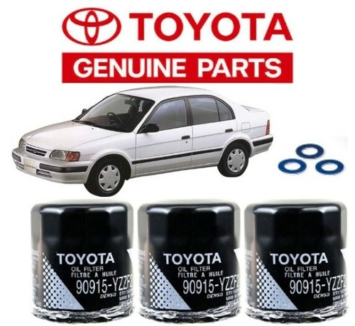 3 Set Genuine OEM Toyota Tercel Oil Filter with Drain Plug Washer 90915-YZZF2/N1 - Picture 1 of 2