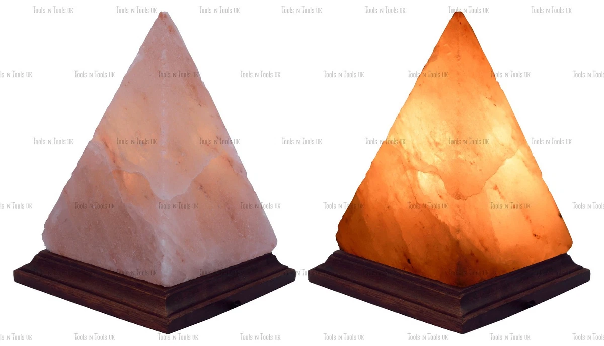 PYRAMID ELECTRIC HIMALAYAN ROUGH SALT TABLE LAMP PURIFY ROCK NATURAL IONISER