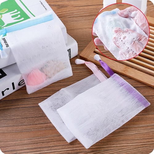Nylon soap net small drawstring exfoliating mesh soap saver pouch bag sack S;;b - Bild 7 von 12