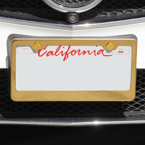 T304 Gold Chrome License Plate Frame Stainless Steel Silver Scion Laser Etched - Picture 9 of 11