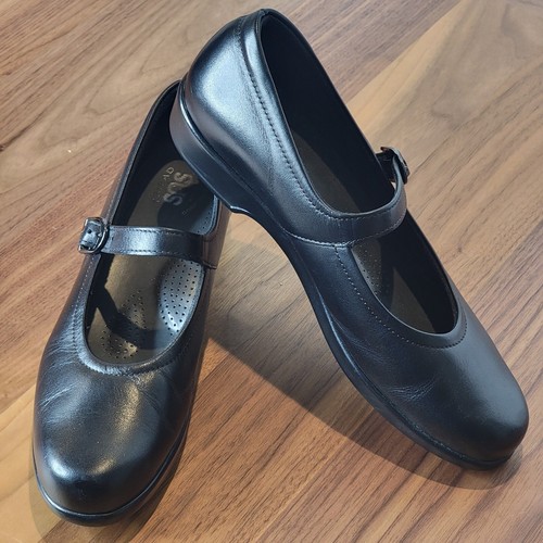 SAS Maria Mary Jane Tripad Comfort Foot Bed Shoes Black Leather Size 9.5 N EUC - Picture 5 of 7