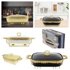15'' Luxury Ceramic Chafing Dish Food Warmer, Wedding & Party with Stand 38.5CM