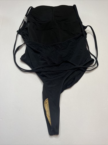 Women’s Sexy One Piece Swimsuit Tummy Control High Waisted Size Medium Black - Picture 5 of 6