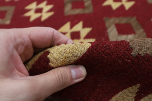 7 x 10 Tribal Kilim Sumak Red Area Afghan Hand Knotted Kilim Bedroom Kilim - Picture 9 of 11