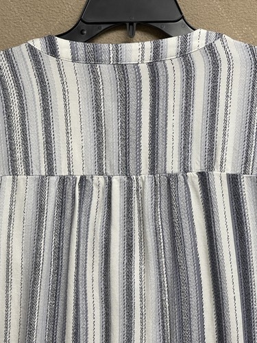 Candies Womens Button-Up Shirt Tunic Top Size-L V-Neck Roll Tab Long Sleeve - Bild 12 von 19