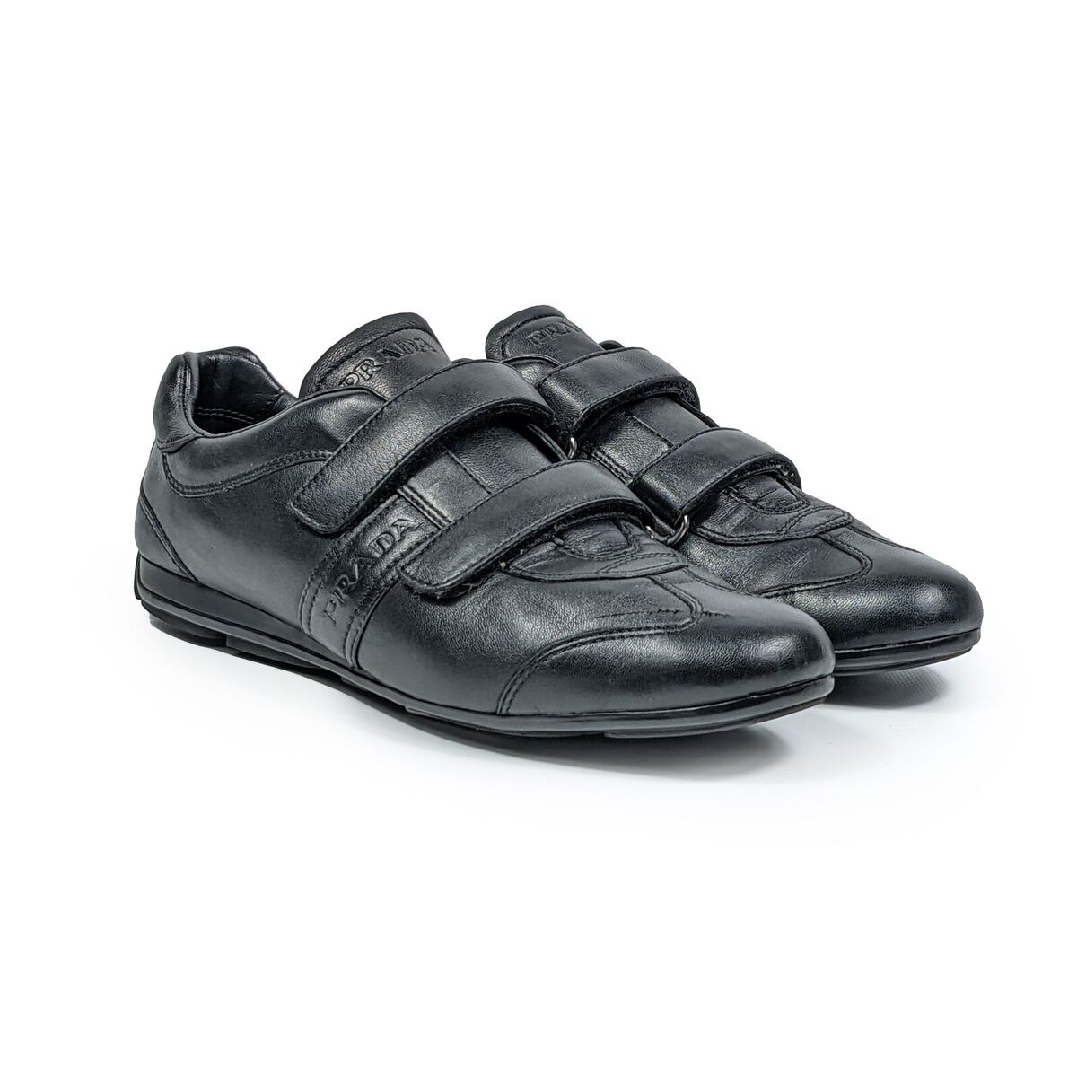 PRADA women's black leather sneakers | Size EUR 37.5/US 7 PRADA women's black leather sneakers | Size EUR 37.5/US 7