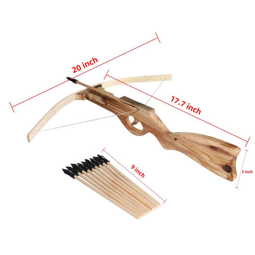 Toy Cross Bow Handmade Archery Set Bow and Arrow Durable Wood Arrows - Picture 4 of 6