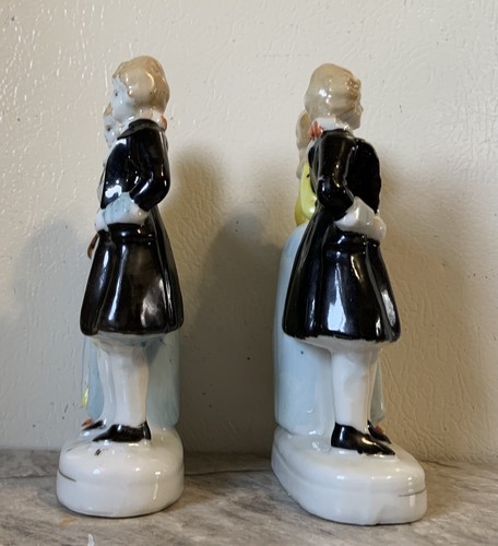 Vintage Paar besetzte japanische koloniale verspiegelte Paare Figuren - Bild 5 von 10