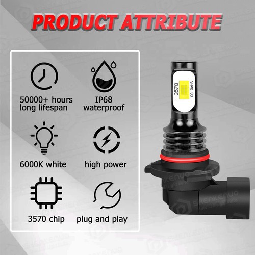 4x 9005 9006 LED Combo Headlight Bulbs 2SIDE High Low Beam Kit Xenon Super White - Picture 6 of 11