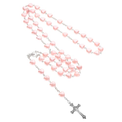 Elegante Rosenkranz Halskette mit Herz Perlen Unikat Rosenkranz Halskette für Damen - Bild 9 von 12