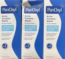 (Lot of 3) New PanOxyl Acne Creamy Wash Daily Control 6oz each, Exp 12/26
