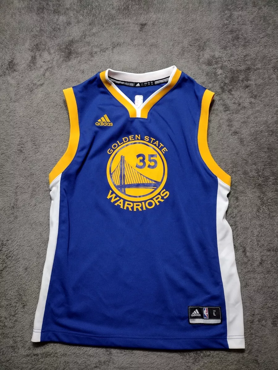 Adiddas Durant Warriors Jersey Boys Large 14 16 Blue Yellow NBA