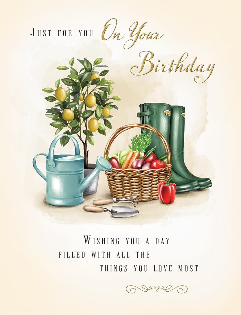 Happy Birthday Gardening Card. 19x13cm (8x6 Inches)