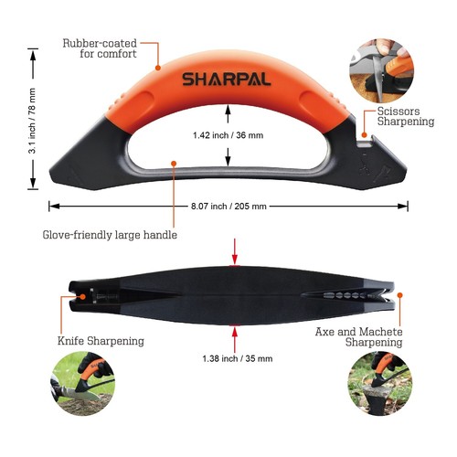 3-In-1 Knife, Axe Hatchet Machete & Scissors Sharpener Garden Tool Sharpener New - Picture 2 of 7