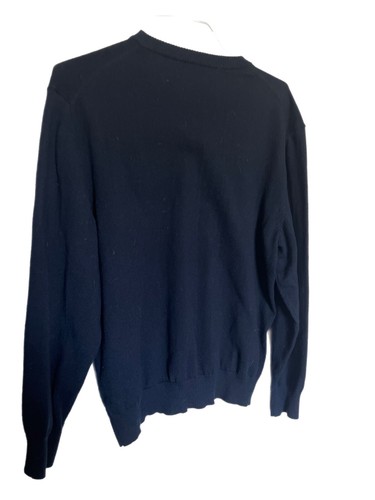 US Polo Assn Sweater Mens Large Navy V-Neck Long Sleeves Lightweight Pullover - Picture 2 of 3