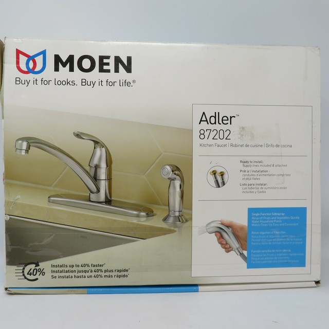 Moen Chrome Kitchen Faucet w/ Side Spray Adler 87202 eBay