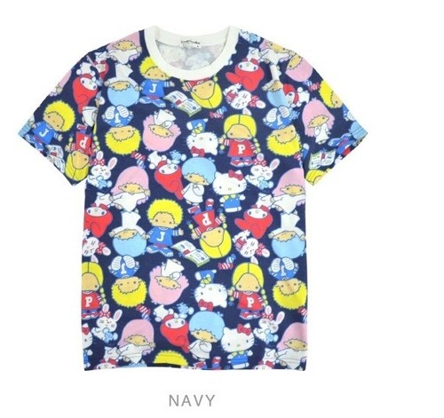 Sanrio Characters Short Sleeve T-shirt Sanrio Total Pattern Unisex M-L 80's  - Bild 4 von 6