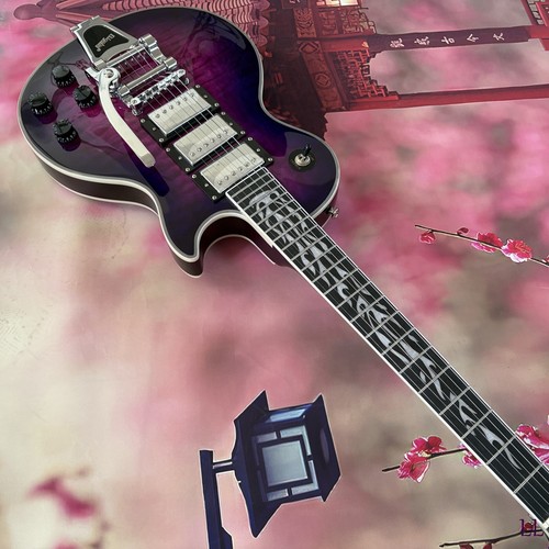 US Hot sale Advanced Violet&Bigby JAZZ electric guitar abalone inlaid from USA - Picture 8 of 14