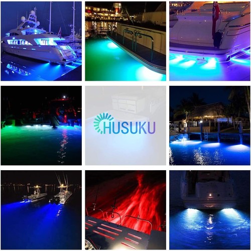 2x120LED Boat Light Stainless Steel Blue Underwater Pontoon Marine Waterproof - Bild 5 von 16