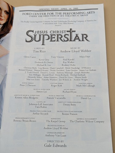 2000 JESUS CHRIST SUPERSTAR PLAYBILL & TICKET STUB Ford Performing Arts Center - Bild 7 von 8
