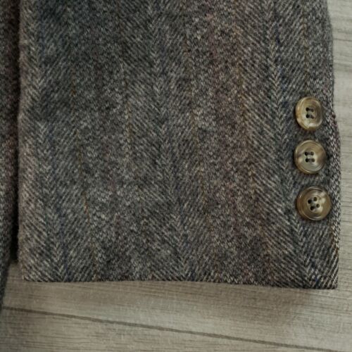 Vintage Custom Tweed Blazer Men's 41R* Herringbone Striped Wool Two Button USA - Picture 5 of 18