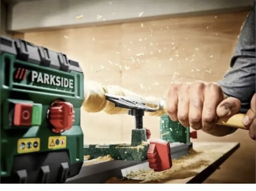 Parkside 600W Wood Turning Lathe With 2 Chisels 2 Spanners Adjustable Speed - Picture 5 of 8