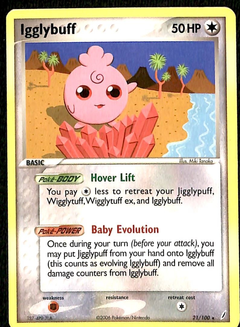 Igglybuff Crystal Guardians NM, 21/100 Pokemon Card