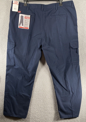 Wrangler Pant Men's 44x30 Workwear Cargo Relaxed Fit Navy Blue Tool Pockets NEW - Picture 8 of 16