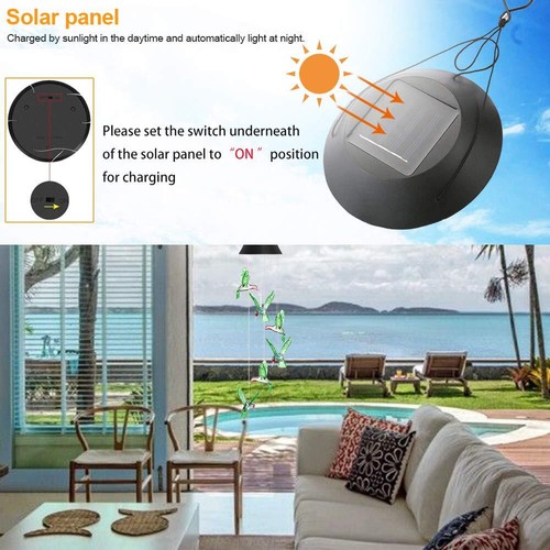 Solar Powered LED Color-Changing Wind Chime Lights Garden Yard Decor Waterproof - Picture 2 of 20