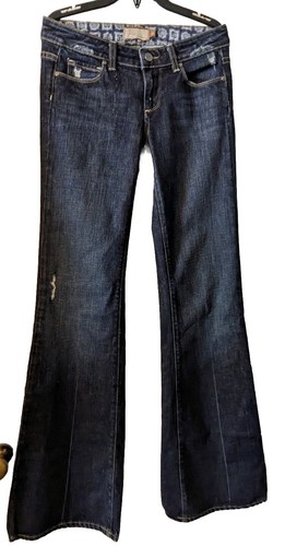 Paige Premium Denim Women's Sz 26 Rare "Robertson" Flare Style Blue Embroidery - Picture 6 of 12