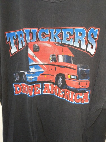 TRUCKERS DRIVE AMERICA motto truck occupation Tshirt Adult Unisex Black XXXL USA - Bild 4 von 5