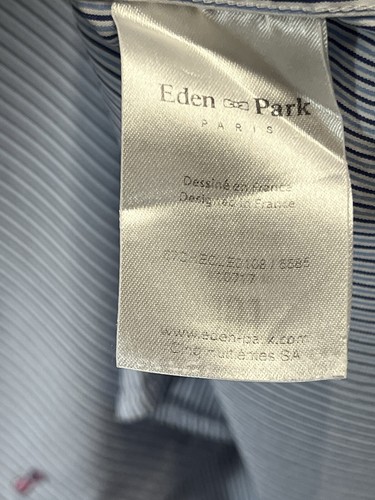 Eden Park Paris Mens Shirt 16.5 XL Striped Cotton Elastane Stretch Regular - Picture 11 of 12