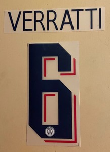 FLOCAGE Marco VERRATTI #6 Paris Home 2019-2020 Third Nameset. Champions League