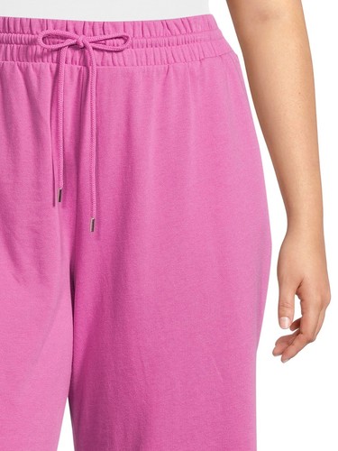 Terra & Sky Women's Plus Pull On French Terry Capri Orchid Shimmer 1X (16W-18W) - Picture 3 of 4