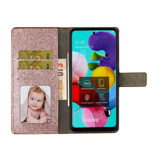 Glitter Wallet Case Diamond Heart Flip Cover for Samsung S23 FE/S23+/S24+ Ultra - Picture 6 of 18