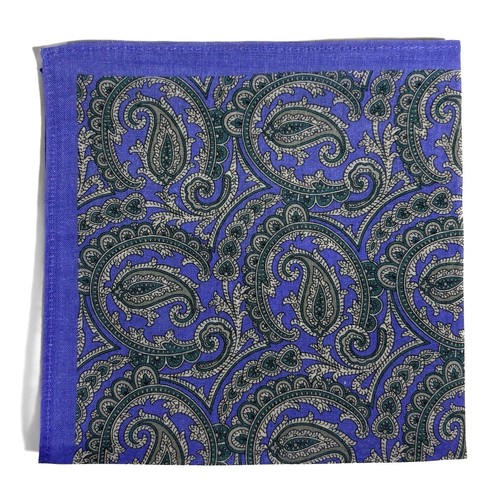 Lavender Purple Paisley Ramie Pocket Square (Handmade) - Picture 1 of 4